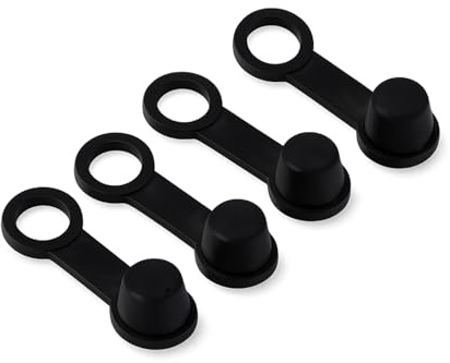 Keenso 8mm 4pcs Bremsbelüftungsnippelkappen, 8mm schwarze Gummi-Bremsbelüftungsnippel-Fettkappe Staubschutzkappe Auto-tuning
