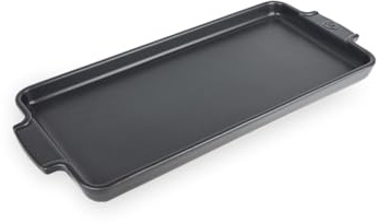 PEUGEOT - Rechteckige Servierplatte aus Keramik - 40 cm x 16 cm x 2,5 cm - 10 Jahre Garantie - Schiefergrau