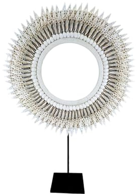 Coco Papaya Collier décoratif Bohème en Coquillages ø40cm et Son Socle
