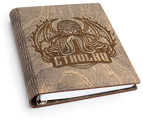 SMONEX Dungeons And Dragons Blanko-Notizbuch – Blanko-Gitter & liniertes Tagebuch für Spielnotizen, Tracking, Zeichnen und mehr – DND Accessories Essentials Kit – Cthulhu Gravur