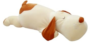 OUKEYI Schlafender Hund Plüsch-Kissen, sehr weich, Stofftiere, Geschenk, Grau, 55 cm