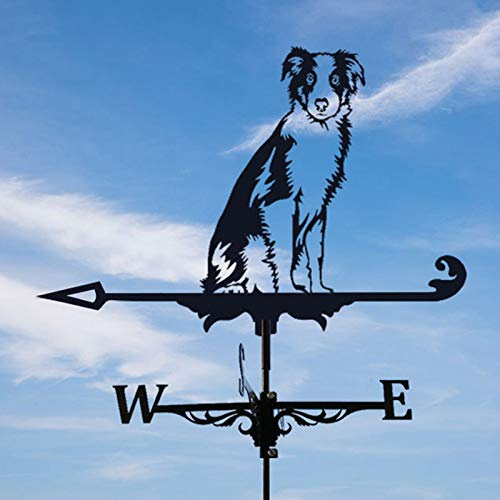 YIWOYI Wetterfahne aus Metall, Huhn, Gartendekoration, Edelstahl, praktische Windrichtungsanzeige (Australian Shepherd)
