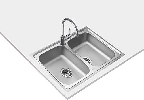 Teka Fregadero Encastrado StarBright, 2 Cubetas, Acero inoxidable, Acabado Mate, 50 x 79 x 16 cm