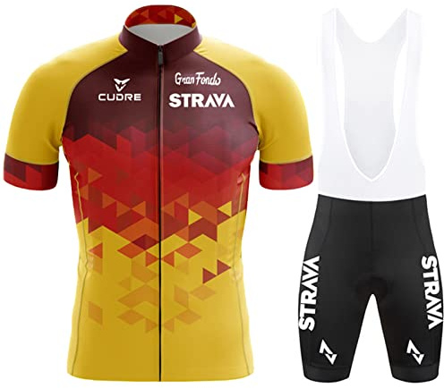 Sommarcykeldräkt för män, kortärmad cykeltröja, cykeltröjor och shorts set med geldyna för utomhusridning cykling för utomhusridning sport, cykeltävling (23, M)