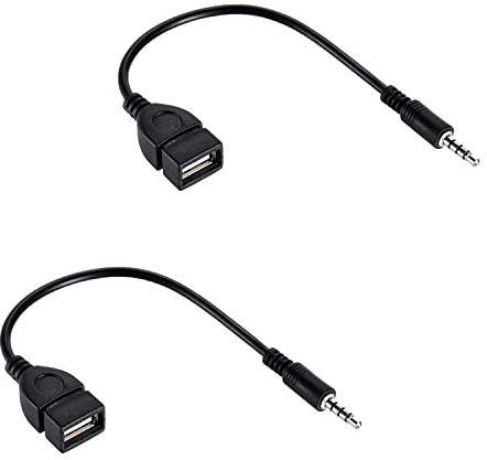 Audioproject A437-2 cables USB a jack AUX de 3,5 mm OTG MP3, color negro