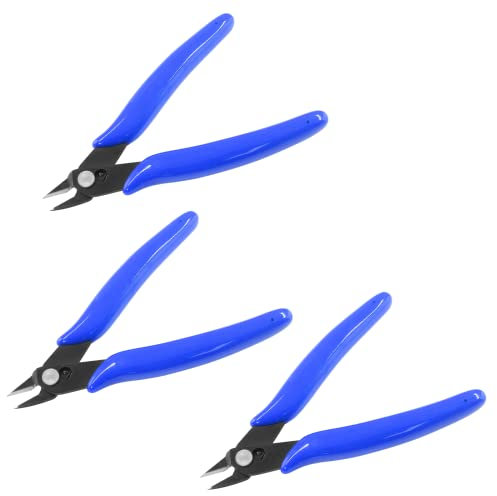 Bivethoi 3 taglierine a filo micro tagliafili, piccole taglierine diagonali per stampante 3D, mini tagliacavi con cerniera per modelli di creazione di gioielli (15,2 cm, blu navy)