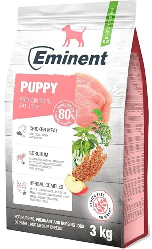 Eminent Puppy, cibo per cani di alta qualità, senza glutine, cibo secco per cuccioli, femmine in gravidanza e in allattamento, razze piccole e medie da 3 kg