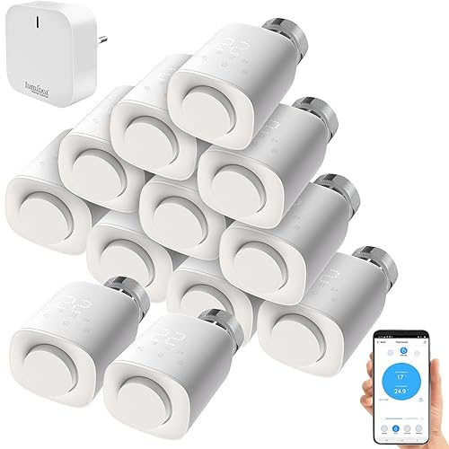 revolt Heizthermostat: 12er-Set programmierbare Heizkörper-Thermostate mit WLAN-Gateway, App (Heizkörperthermostate WLAN, Elektronikheizkörper-Thermostat, Heizungsventile)