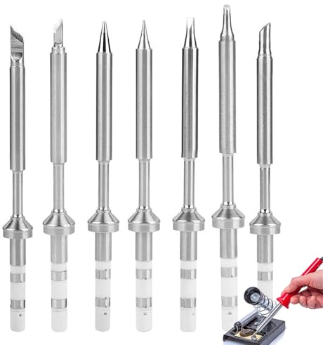 Lötspitzen, Mini-Lötkolbenspitzen aus Edelstahl, Ersatz Für TS100-Lötkolben(7Pcs Full Set)