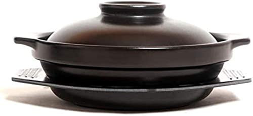 SUNMME Cacerola Cazuela De Cerámica De 650 Ml con Tapa Cazuela -Olla Caliente -Olla De Sopa Olla Multiusos -Olla De Barro Cazuela Pequeña Y Poco Profunda Cazuela Negra