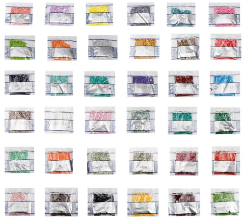 ZJIVQO Diamantperlen zum Malen, Ersatzperlen, für runde Bohrer, Kreuzstich, Kunst-Set, Basteln, 36 Farben