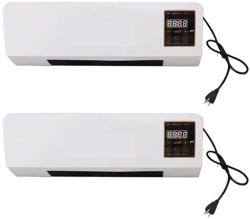 BESTXH Mini Aire Acondicionado, Doble Uso Altamente Eficiente Aire Acondicionado PequeñO MóVil, Montado En La Pared Mini Ventilador De Aire De RefrigeracióN Y CalefaccióN,Blanco,2pcs