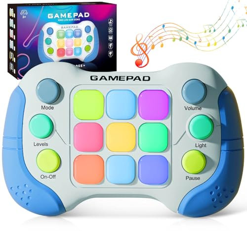 Kids Handheld Games, Upgraded Flashing Quick Press Games Pro for Kids, Speed Push Light Up Fidget Game, Educational Handheld Console Gamepad Toy for Boys, Girls Boys
