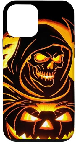 iPhone 12 mini Grim Reaper with Scythe Lit Jack O Lantern Carving Case