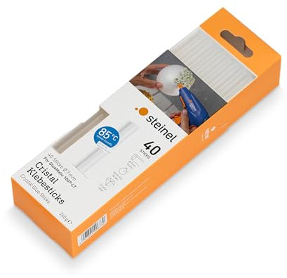 Steinel Bâtons de colle chaude 85°C Cristal, 7 mm, 40 pièces, colle chaude transparente pour pistolet à colle GlueMatic 1007-LT, 240 g
