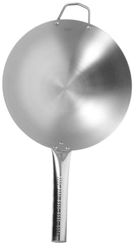 Garneck Sartén Wok Antiadherente 30 Cm Acero Inoxidable Resistente Distribución Uniforme Calor Cocina Doméstica y Profesional Uso en Inducción y Vitrocerámica