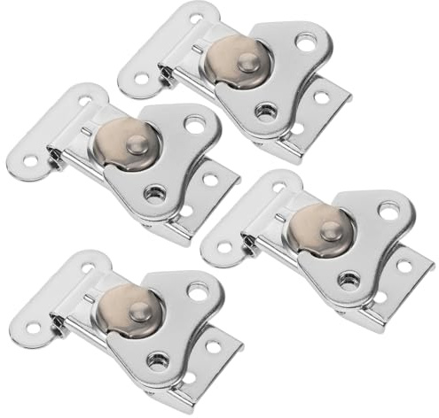 HOMOCONO Loquets à Charnière Lot de 4 Accessoires Robustes et Solides en Acier Inoxydable Argenté Installation Facile en Surface, pour Flight Case et Boîte