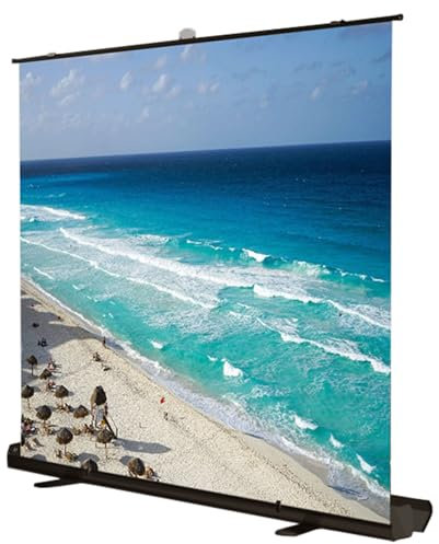 60 Pull Up Floor Projector Screen, 16:9 Portable Projector Movies Screens, for Home Office Mobile Working