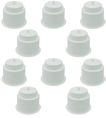 DNB - Portabicchieri in plastica bianca, 10 pezzi, con inserto di scarico, accessori per barche, auto e camper