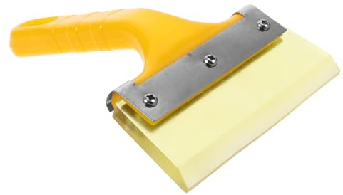 Raschietto per Ghiaccio Vetro Auto Multifunzione con Manico Corto | Parabrezza e Finestrini, Struttura in Bovino e Plastica, Colore Arancia, Uso su Auto e Moto