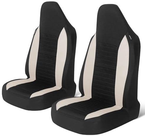 OKIIO Su Misura Copri Sedile Anteriore per Renault Megane E-Tech Electric,Set Copri-Sedile per Guidatore e Passeggero,Auto Interno Gadget Accessori,C-BEIGE