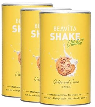 BEAVITA Vitalkost Diät-Shake Cookies and Cream (3x572g) Abnehmen* - vitamin-und nährstoffreicher Mahlzeitersatz mit Eiweiss Protein Pulver - Protein shake zum abnehmen