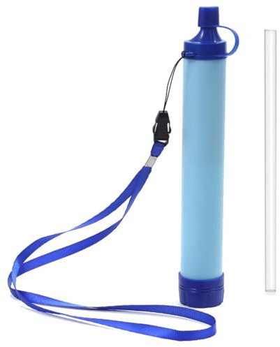 FiTspi Outdoor Personal Water Filter with Straw, Ultra-Light 0.01 Micron 4-Stage Filter System, Camping Purification, Portable Hiking Water Purifier for Survival or Emergency Supplies