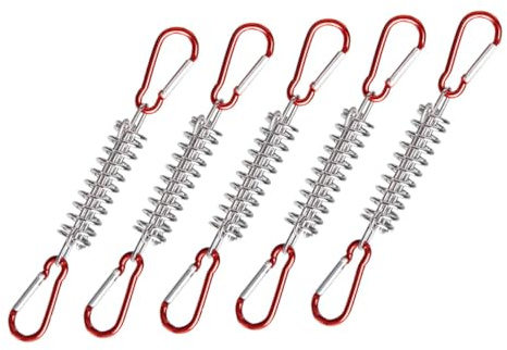 Toddmomy Fibbia a Molla per Tende da Campeggio in Acciaio Resistente alla Ruggine Funzione Antivento e Ammortizzante per Attrezzatura Campeggio Outdoor