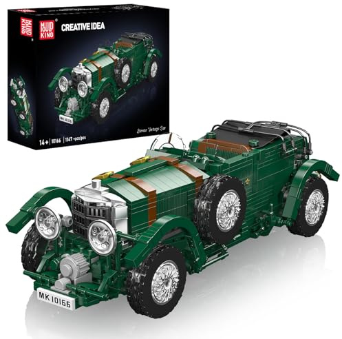 Mould King 10166 Technik Oldtimer Sportwagen Klemmbausteine, 1147 Teile Vintage Rennen Auto Modell Montagesatz, Building Block Konstruktionsfahrzeug