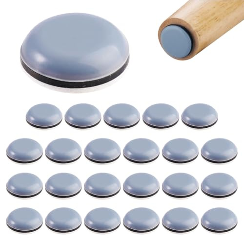 24 stycken möbeltassar, set, 19 mm, runda teflonglidare, självhäftande, skydd för möbler och golv