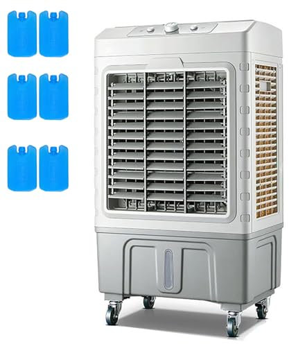 DCLINAD Climatizadores evaporativos Refrigerador De Aire, Aire Acondicionado Portátil, Humidificador con 3 Velocidades, para Ventiladores DoméSticos Garajes FáBricas, Tanque De Agua De 50L, 150 W
