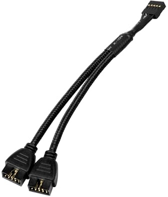 upHere USB 2.0 Motherboard Splitter - 9-Pin to Dual 9-Pin Header Extension Cable, USB Cable Splitter 1 to 2 for CPU Air Coolers, CPU Liquid Coolers, Case Fans & PC Peripherals