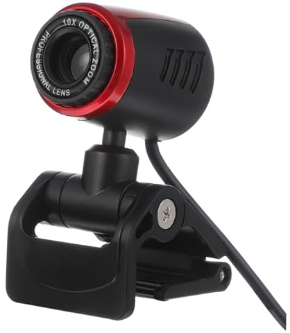 DECORNIJIA Webcam USB Auto Messa a Fuoco per Streaming Online e Videoconferenze, Rotazione 360 Gradi, Sensibilità Cmos, Materiale Abs, Qualità Immagine 640 X 480, senza Driver