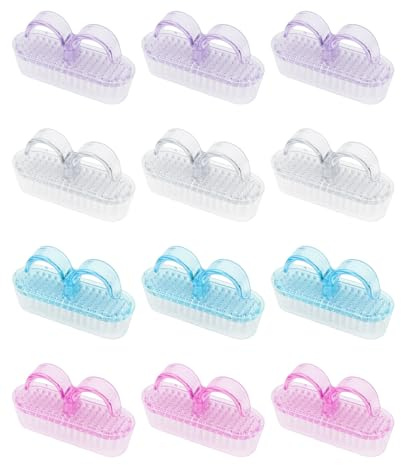 SEESUNO 16PCS Nail Cleaning Brushes, Soft Bristles with Ergonomic Plastic Handle, Manicure Dust Brush for Nail Art, Home and Salon Use