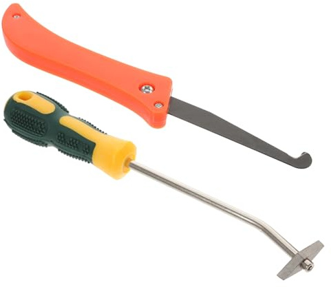 HONITANO Color Aleatorio y Mango Abs Cuchillas de Acero Tungsteno para Eliminar Mortero y Residuos en Juntas Kit de 2 Herramientas para Quitar Lechada de Azulejos