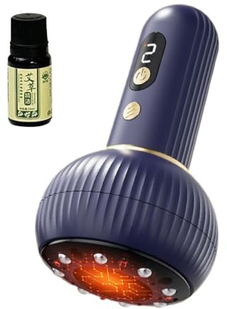 Kustimantu Masseur à ventouses 9 modes - Appareil de massage portable avec chaleur et vibration pour cuisses, abdomen, fesses, bras et jambes