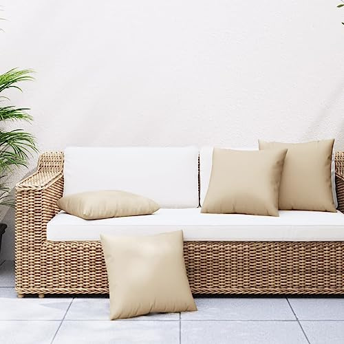 Frdhee Outdoor Sitzkissen Schreibtischstuhlkissen,Sofakissen 4 STK. Beige 60x60 cm Stoff für Garten, Camping, Gastronomie oder Bistro