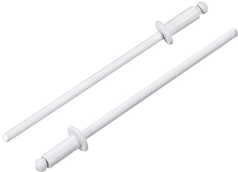 QUARKZMAN 100 Piezas De Remaches Ciegos De Aluminio 3/32x1/4 Blanco | Empuñadura De Aluminio Y Mandril De Acero, Remaches De Cabeza Abovedada Y División Larga, Para Metal