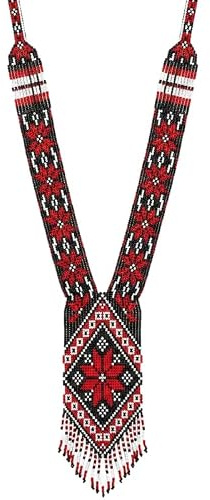 LKBEADS Collier traditionnel ukrainien Gerdan en perles de rocaille multicolores, fait main | LK_UKRN_0592