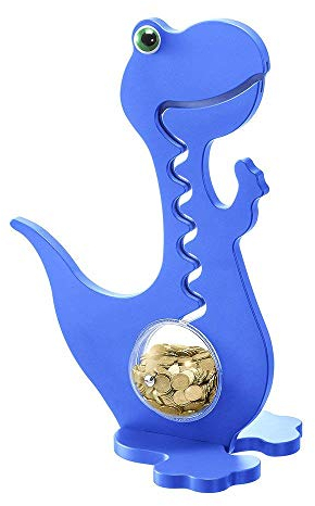 BigBellyBank© Dino Kugelbahn Spardose 60cm EINFARBIG - Made in Switzerland (Blau EINFARBIG)