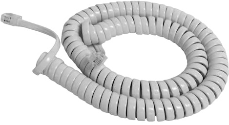The VoIP Lounge Replacement 12 Foot White Handset Curly Cord for AT&T Phone (12 Feet Fully Stretched, 20-22 Inches Coiled - See Full Description Below)