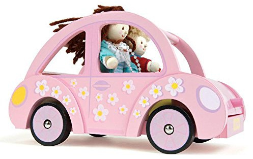 Le Toy Van - ME041 - Spielzeugauto für Kinder ab 3 Jahren, aus FSC-zertifiziertem Holz, Montessori-Spielauto für Mädchen, Lernspielauto, inklusive Einkaufstasche