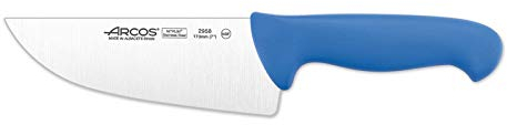 Arcos Serie 2900 - Caja 6 uds Cuchillo Carnicero Ancho - Hoja de Acero Inoxidable NITRUM de 170 mm - Mango inyectado en Polipropileno Color azul (6 UDS)