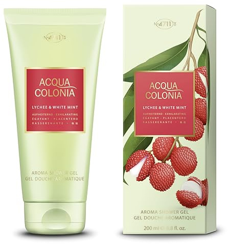 4711 Acqua Colonia® Lychee & White Mint | Duschgel - aktivierend - Wellness für die Sinne | 100ml Aroma Shower Gel