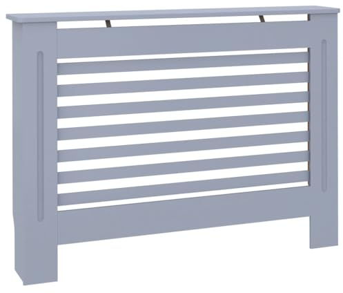vidaXL Cubierta para Radiador, Armario de Pared para Calentador, Estante para Libros Adornos, Mueble Tapa de Calefacción de Salón, MDF Gris Antracita