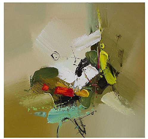 MWMG Acrylbilder Auf Leinwand Handgemalt, Abstrakte Grüne Textur Kunst Moderne Kunstwerke Handgemalte Rahmenlose Ölgemälde Auf Leinwand Wandkunst Für Wohnzimmer Schlafzimmer Büro Wohnkultur, 1