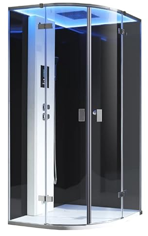 AWT Dampfdusche LD210F15 schwarz/90x90