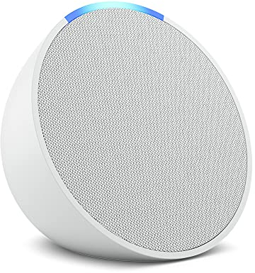 Echo Pop (Neueste Generation) | Kompakter und smarter Bluetooth-Lautsprecher mit vollem Klang und Alexa | Weiß