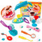 VBACALA 13 Pezzi Accessori per Plastilina Dentista Giocattolo, Plastilina Strumenti Dentista Set Gioco di Ruolo Regalo di Compleanno per Bambini da 3 Anni，Argilla per bambini