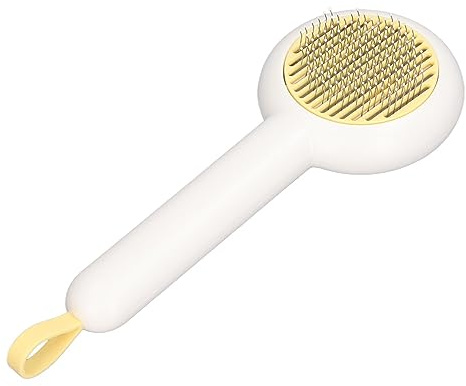 Katzenbürste für Haarausfall, Enthaarungswerkzeug, Entfilzungskamm, Selbstreinigungsfunktion, Effiziente Haarentfernung, Bequemer Griff, Rundes Kopfdesign, Geeignet für